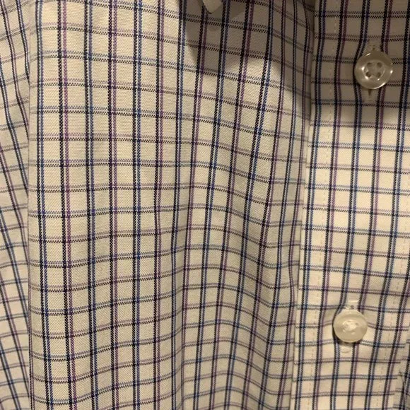 Roundtree & Yorke Gold Label Button Up Shirt, Plaid, 20 34/35 - Picture 3 of 4